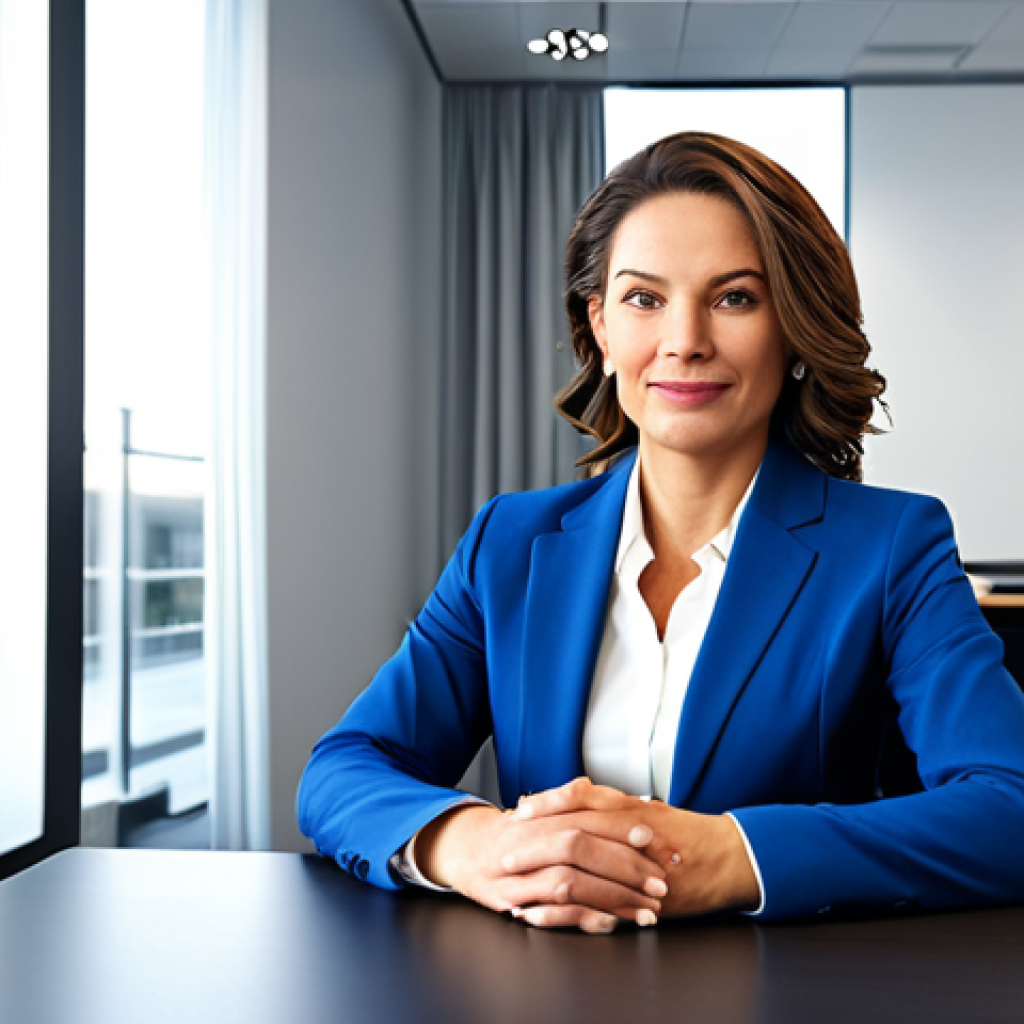 **
"A successful businesswoman in a professional business suit, sitting confidently at a modern desk in a bright, contemporary office. Fully clothed, appropriate attire, safe for work, perfect anatomy, natural proportions, high quality, professional."
**