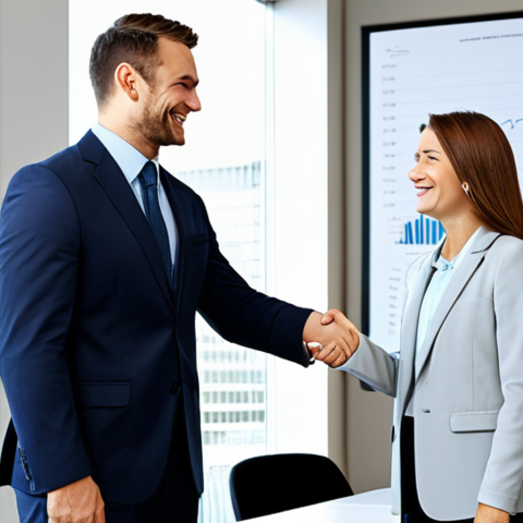 펀드투자상담사 자격증과 관련된 미래 전망 - **Prompt:** A confident financial advisor, fully clothed in a professional business suit, shaking ha...