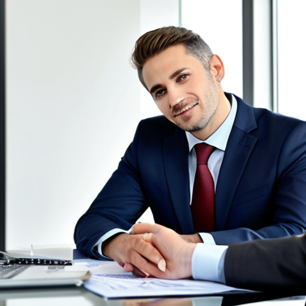펀드투자상담사와 관련된 학습 팁 - "A professional financial advisor in a modern office setting, fully clothed in a business suit, disc...