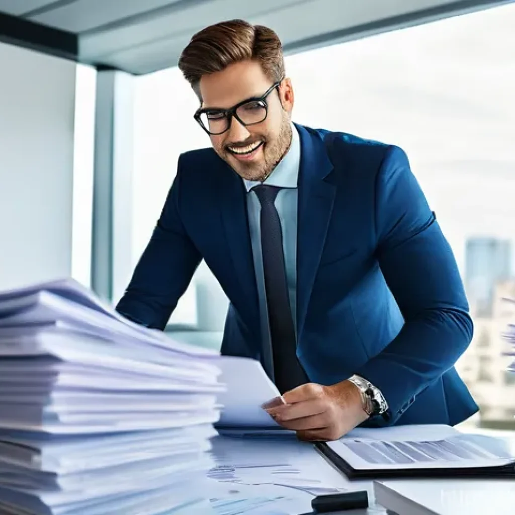 펀드투자상담사 업무 기록 관리법 - **Image Prompt 1: From Paper Piles to Digital Clarity**
    "A professional male financial advisor, ...