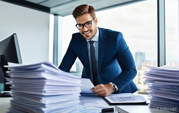 펀드투자상담사 업무 기록 관리법 - **Image Prompt 1: From Paper Piles to Digital Clarity**
    "A professional male financial advisor, ...