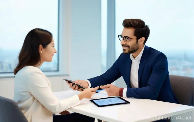 펀드투자상담사 경력직 인터뷰 사례 - A group of diverse financial professionals, consisting of men and women of various ethnicities, are ...