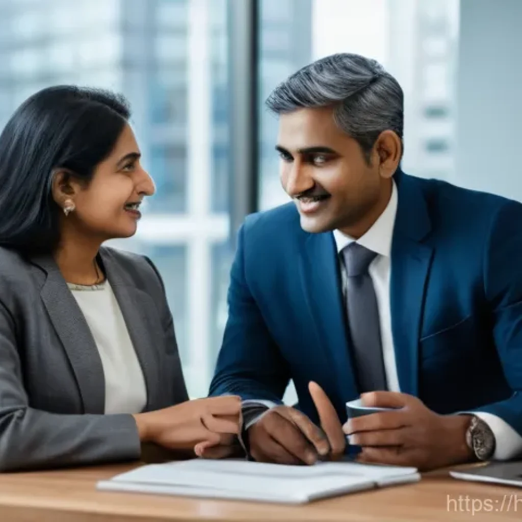 펀드투자상담사 관련 직무 워크숍 후기 - "A warm and inviting scene showing a professional Indian female financial advisor, in her late 30s, ...