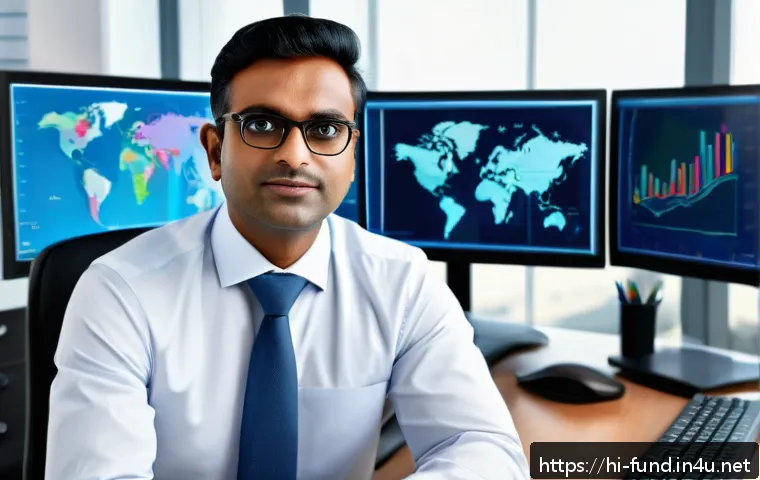 펀드투자상담사로서 기업 내 성장 기회 - A professional Indian fund investment advisor in a modern office setting, deeply analyzing financial...